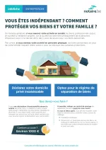 Infographie juridique reprenant les différents moyens de protection pour la famille de l'entrepreneur.