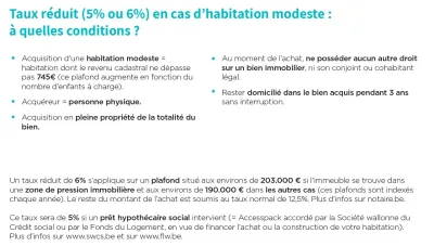 Taux réduit en cas d'habitation modeste