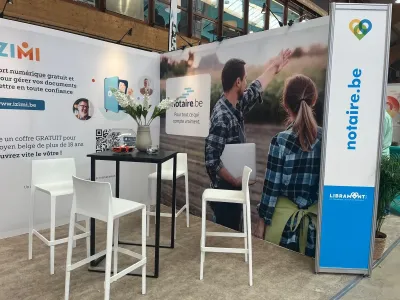 Stand notaire-cabinet à la Foire de Libramont.