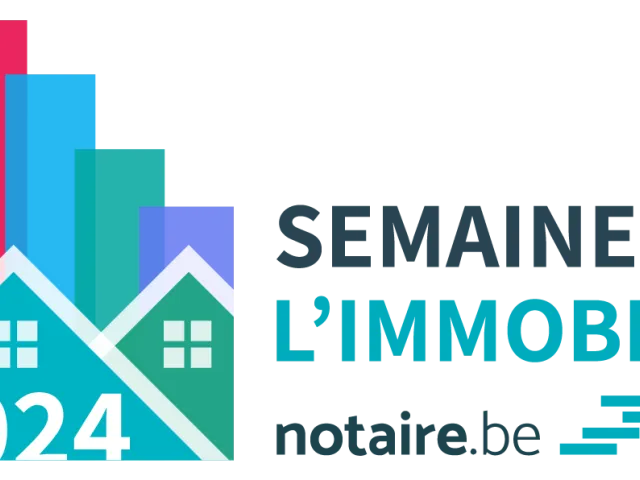 Logo de la semaine de l'immobilier des notaires belges province par province pour 2023.